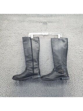 KRBONELL Shoes Womens Size 7.5 Black Leather Riding Boots